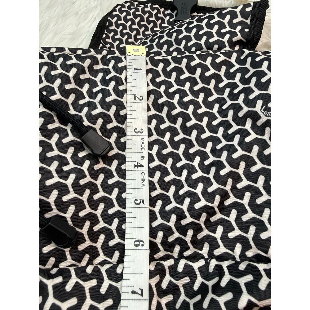 LeSportsac‎ Voyager Backpack Peppercorn Black White Geometric Travel Minimalist - Picture 13 of 15